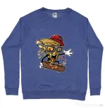 Bluza ADLER barbat Pizza Skater Albastru melanj