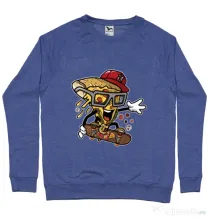 Bluza ADLER barbat Pizza Skater Albastru melanj