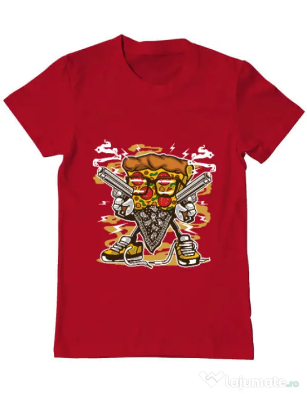 Tricou ADLER barbat Pizza Gangster Rosu