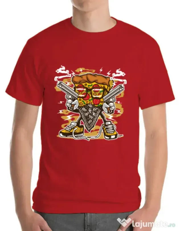 Tricou ADLER barbat Pizza Gangster Rosu