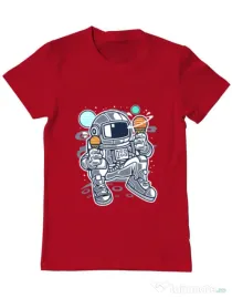 Tricou ADLER barbat Astronaut Ice Cream Rosu