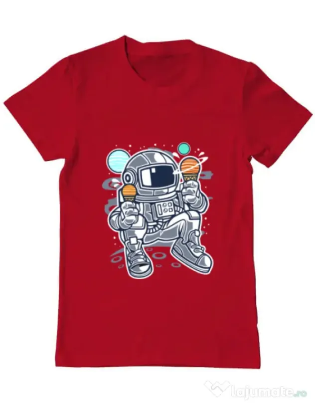 Tricou ADLER barbat Astronaut Ice Cream Rosu