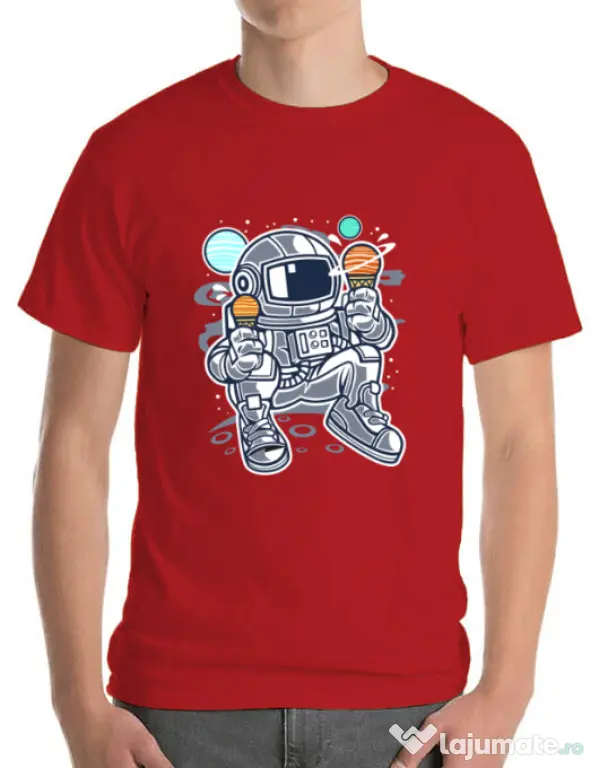 Tricou ADLER barbat Astronaut Ice Cream Rosu