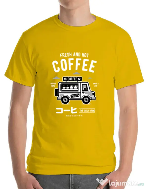 Tricou ADLER barbat Coffee Van Galben