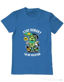 Tricou ADLER barbat Stay Hungry Albastru azuriu
