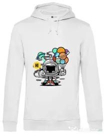 Hoodie barbat cu gluga Gift From Outer Space Alb