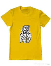 Tricou ADLER barbat Grenade Brain Galben