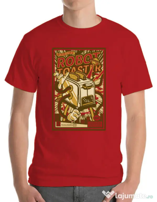 Tricou ADLER barbat Robot Toaster Rosu