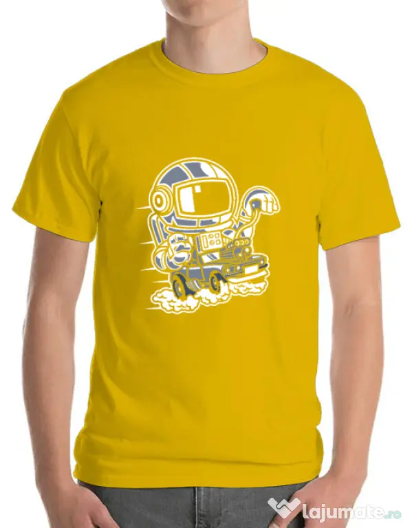 Tricou ADLER barbat Space Racer Galben