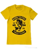 Tricou ADLER barbat Born To Fish Galben