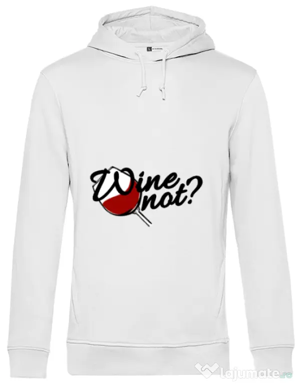 Hoodie barbat cu gluga Wine not Alb