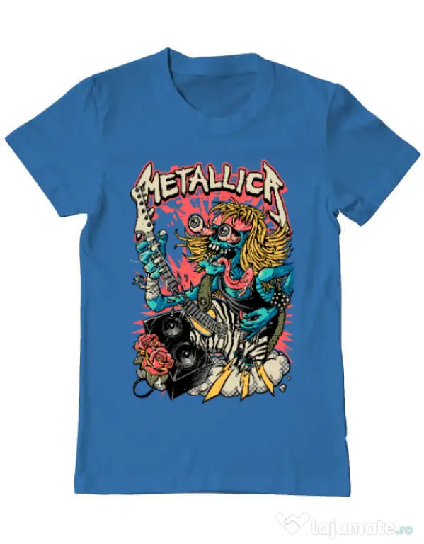 Tricou ADLER barbat Heavy Guitar Albastru azuriu