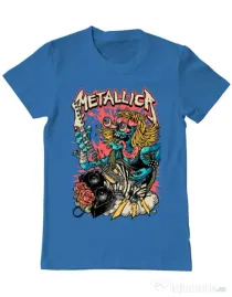Tricou ADLER barbat Heavy Guitar Albastru azuriu