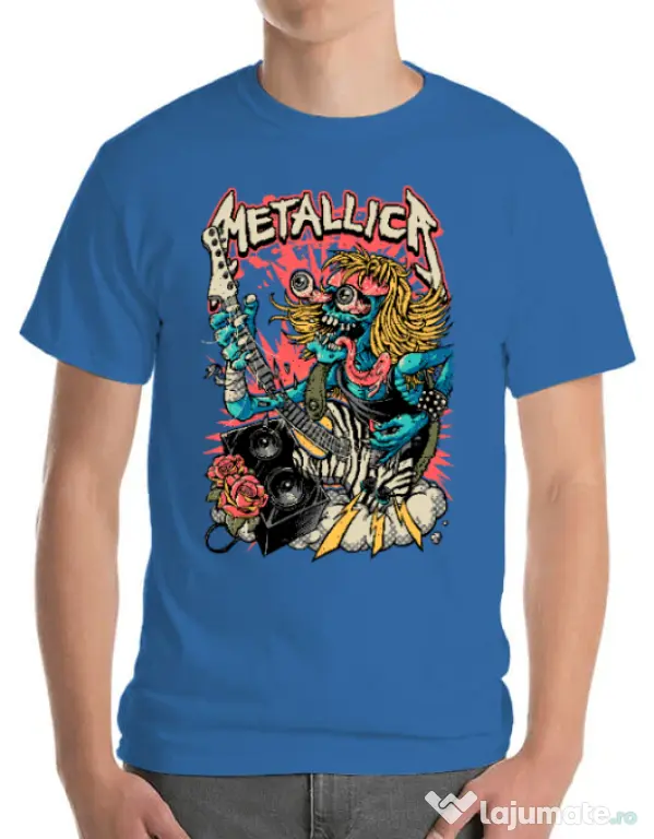 Tricou ADLER barbat Heavy Guitar Albastru azuriu
