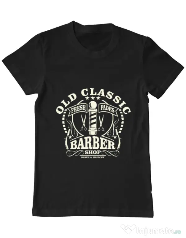 Tricou ADLER barbat Old Classic Barber Negru