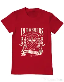 Tricou ADLER barbat In Barbers We Trust Rosu