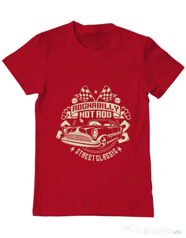 Tricou ADLER barbat Rockabilly Hotrod Rosu