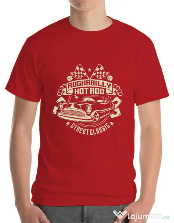 Tricou ADLER barbat Rockabilly Hotrod Rosu