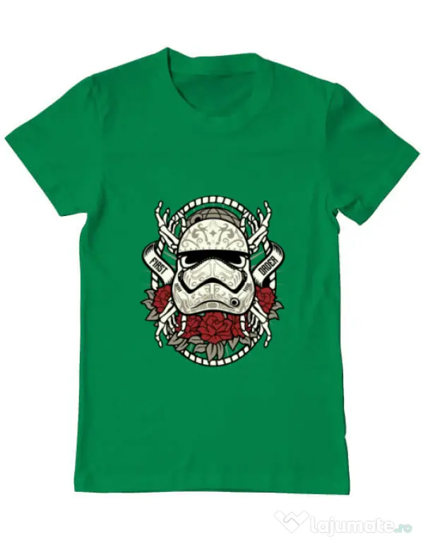 Tricou ADLER barbat Sugar Skull Trooper Verde mediu