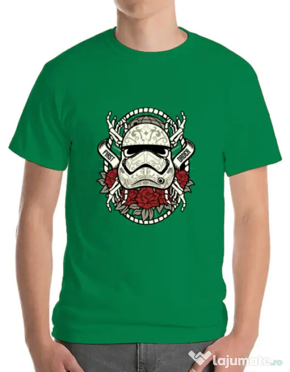 Tricou ADLER barbat Sugar Skull Trooper Verde mediu