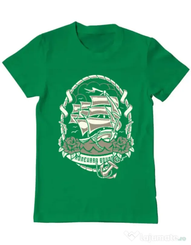 Tricou ADLER barbat Ship Verde mediu