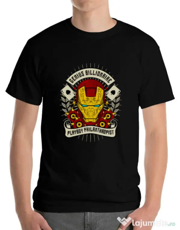 Tricou ADLER barbat Genius Billionaire Negru