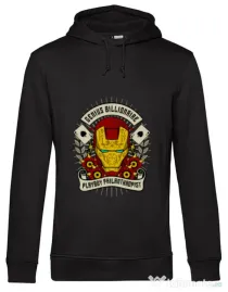 Hoodie barbat cu gluga Genius Billionaire Negru