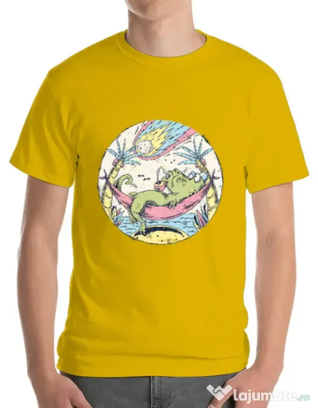 Tricou ADLER barbat Asteroid Day Galben