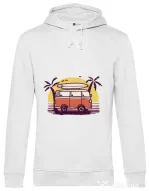 Hoodie barbat cu gluga Sunset Van Alb