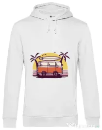 Hoodie barbat cu gluga Sunset Van Alb