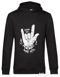 Hoodie barbat cu gluga Stand for heavy metal Negru