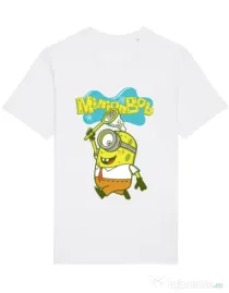 Tricou STANLEY STELLA barbat MinionBob Alb