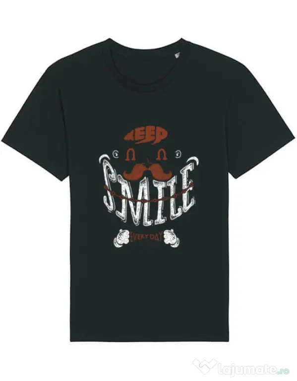 Tricou STANLEY STELLA barbat Keep smile everyday Negru