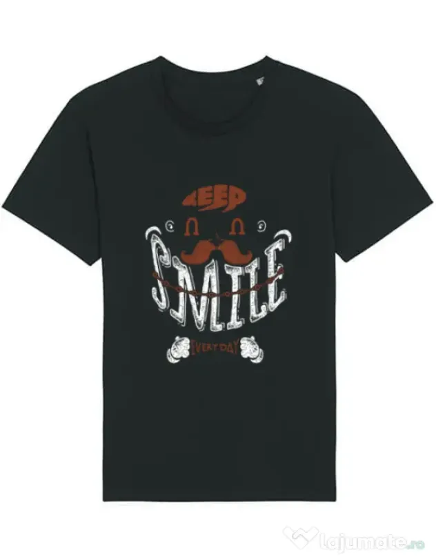 Tricou STANLEY STELLA barbat Keep smile everyday Negru