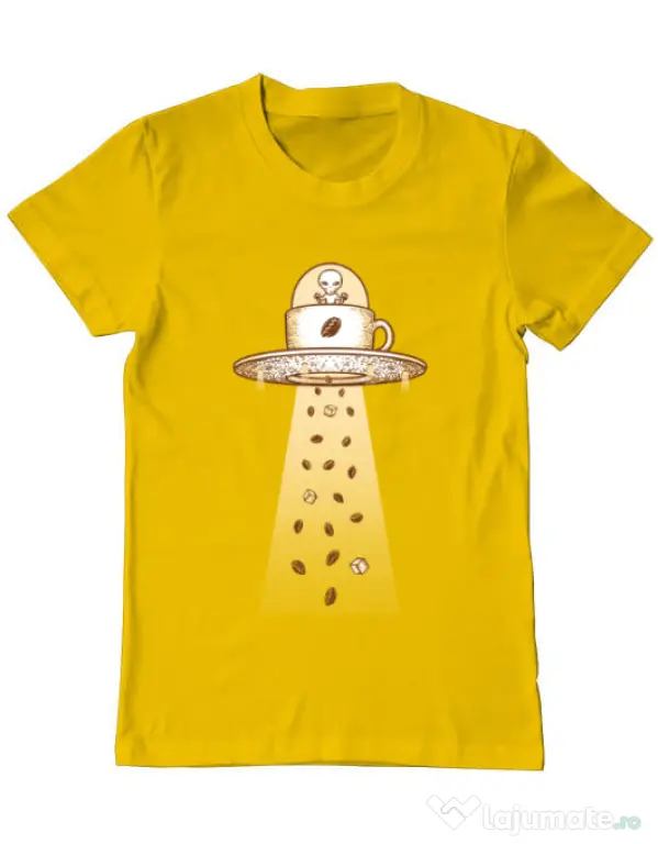 Tricou ADLER barbat Alien Coffee Invasion Galben