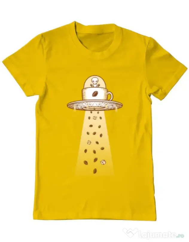 Tricou ADLER barbat Alien Coffee Invasion Galben