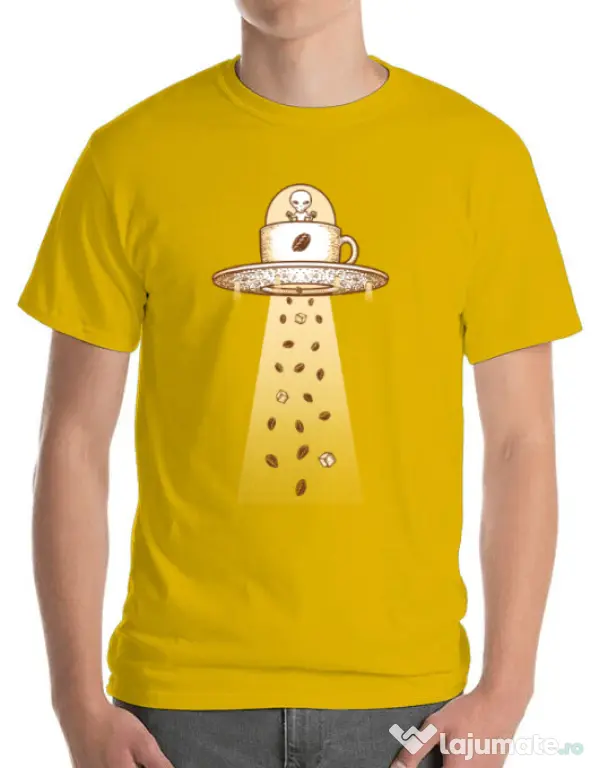 Tricou ADLER barbat Alien Coffee Invasion Galben