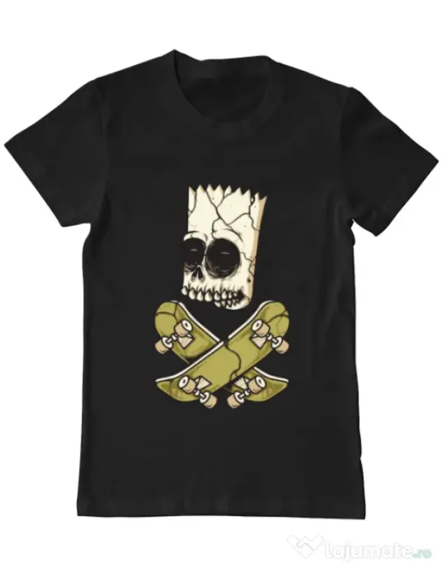 Tricou ADLER barbat Death of Skateboarder Negru
