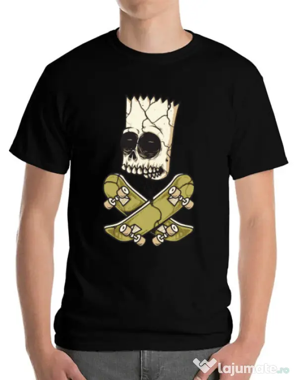 Tricou ADLER barbat Death of Skateboarder Negru