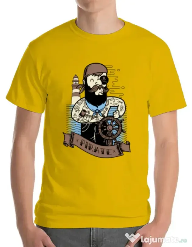 Tricou ADLER barbat Adventure of the Sea Galben