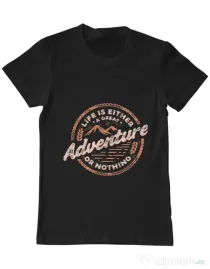 Tricou ADLER barbat Adventure or nothing Negru
