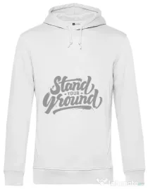 Hoodie barbat cu gluga Stand Your Ground Alb