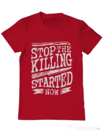 Tricou ADLER barbat Stop The Killing Started Now Rosu
