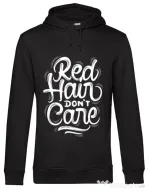 Hoodie barbat cu gluga Red Hair Dont Care Negru