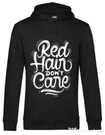 Hoodie barbat cu gluga Red Hair Dont Care Negru