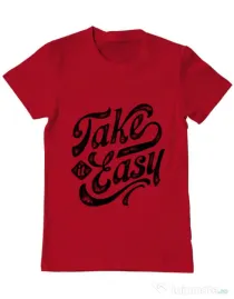 Tricou ADLER barbat Take it easy Rosu