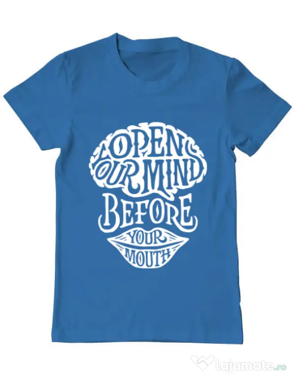 Tricou ADLER barbat Open your mind Albastru azuriu