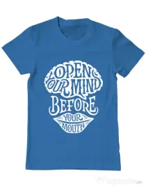 Tricou ADLER barbat Open your mind Albastru azuriu