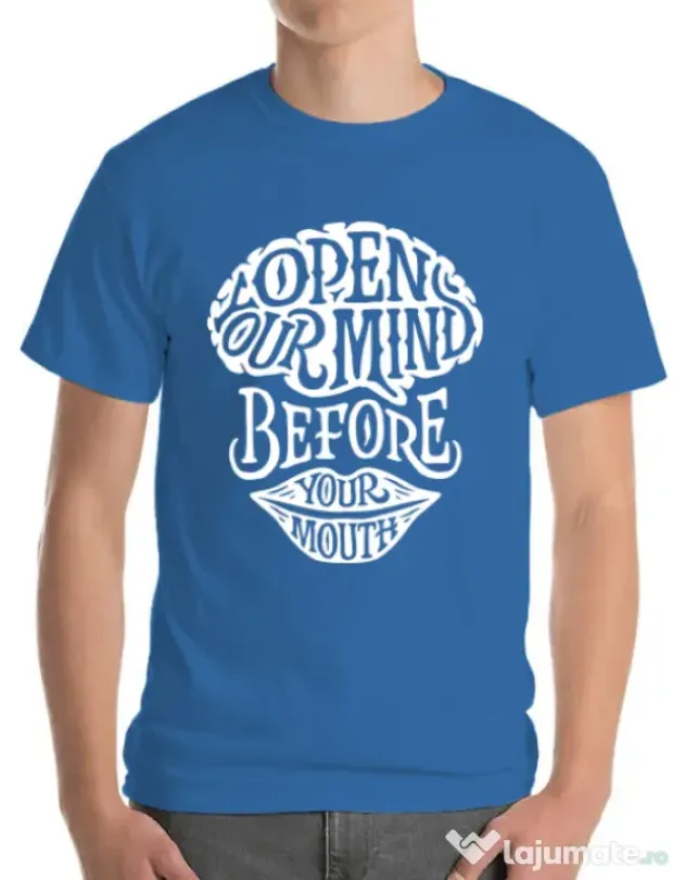 Tricou ADLER barbat Open your mind Albastru azuriu