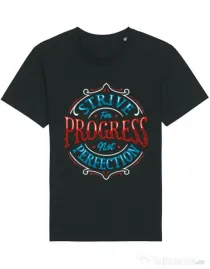 Tricou STANLEY STELLA barbat Strive For Progress Not Perfection Negru